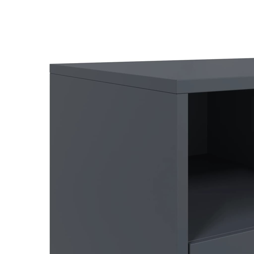 Meuble TV anthracite 68x39x43,5 cm acier