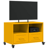 Meuble TV jaune moutarde 68x39x43,5 cm acier