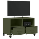 Meuble TV vert olive 68x39x43,5 cm acier