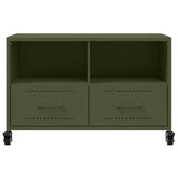 Meuble TV vert olive 68x39x43,5 cm acier