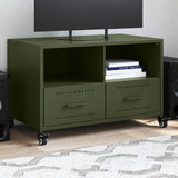 Meuble TV vert olive 68x39x43,5 cm acier