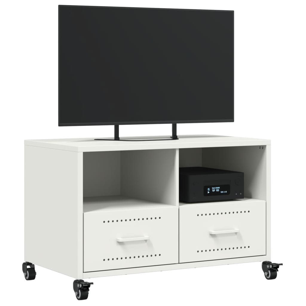 Meuble TV blanc 68x39x43,5 cm acier