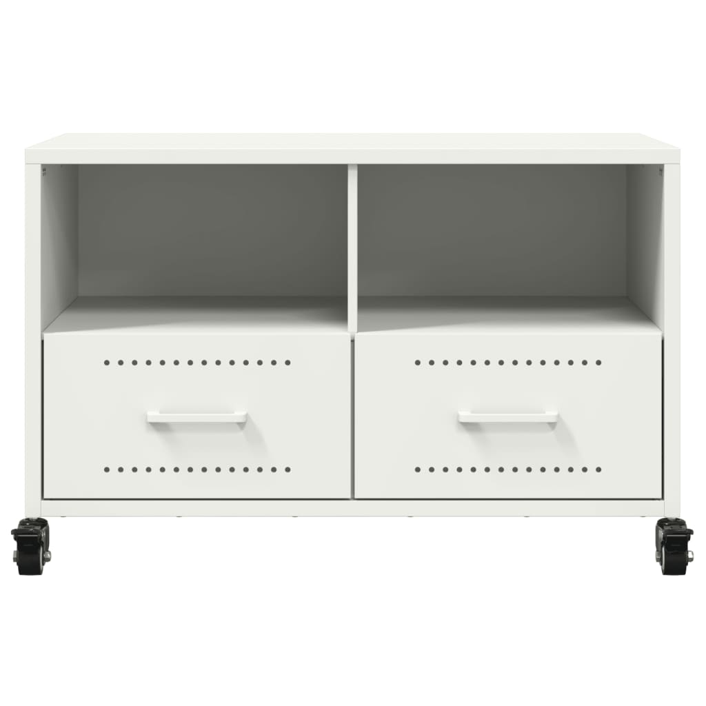 Meuble TV blanc 68x39x43,5 cm acier