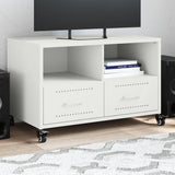 Meuble TV blanc 68x39x43,5 cm acier