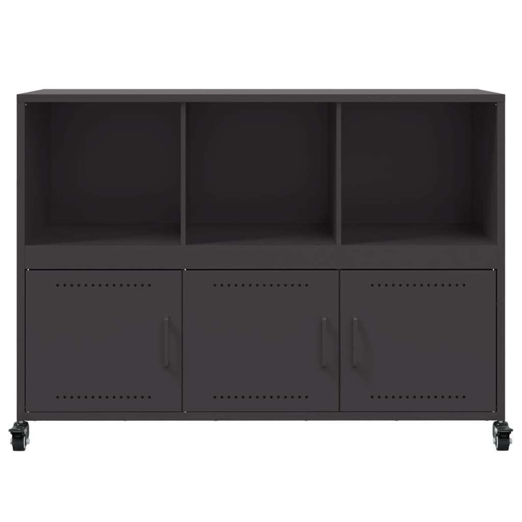 Buffet noir 100,5x39x72 cm acier