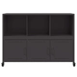 Buffet noir 100,5x39x72 cm acier