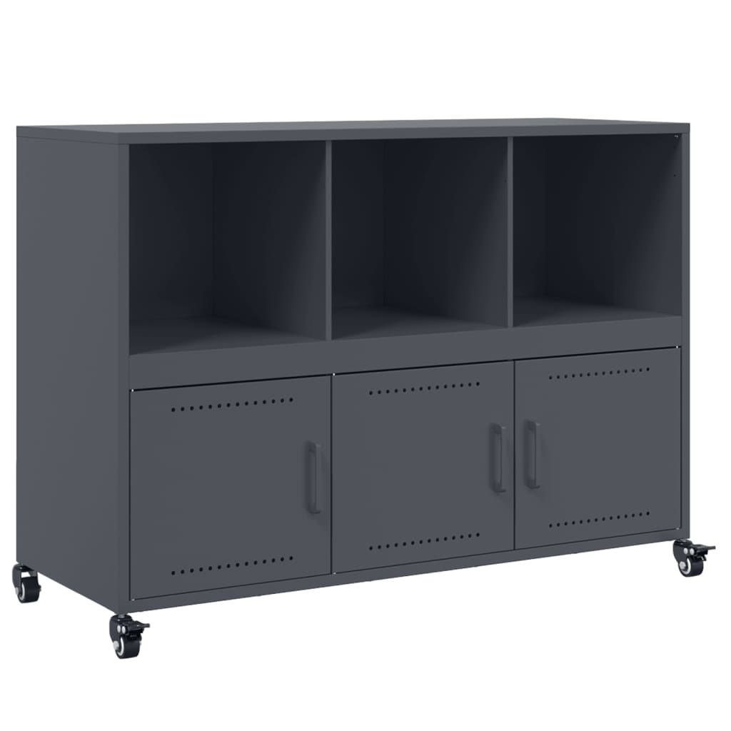 Buffet anthracite 100,5x39x72 cm acier