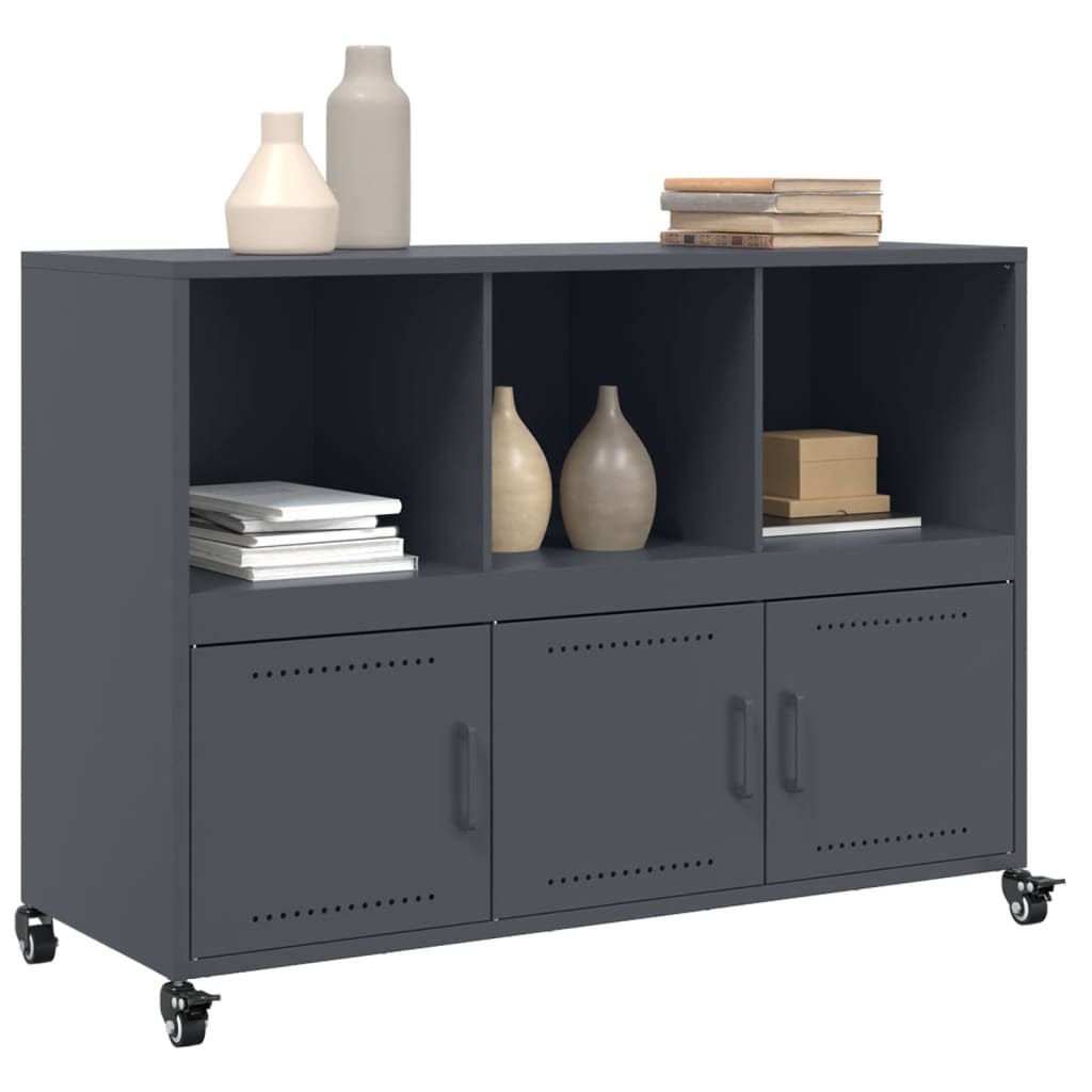 Buffet anthracite 100,5x39x72 cm acier