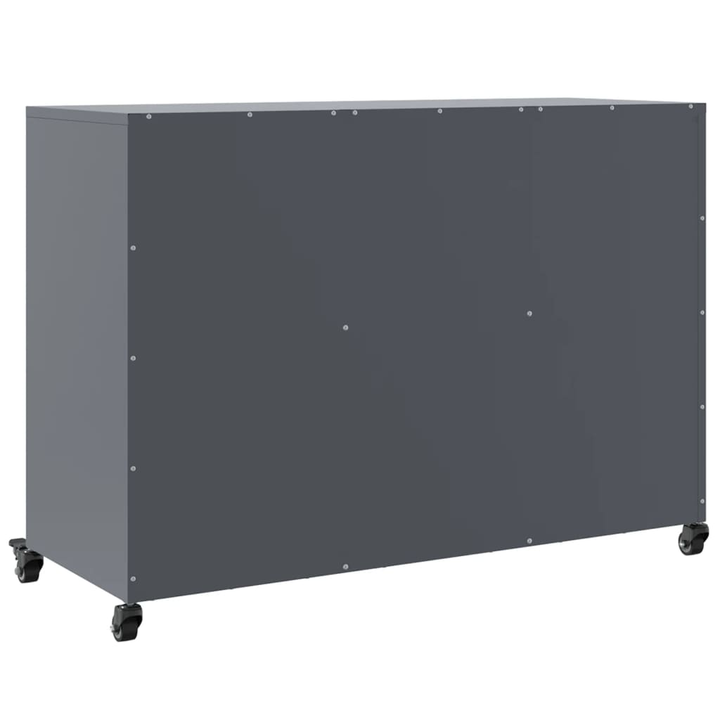 Buffet anthracite 100,5x39x72 cm acier