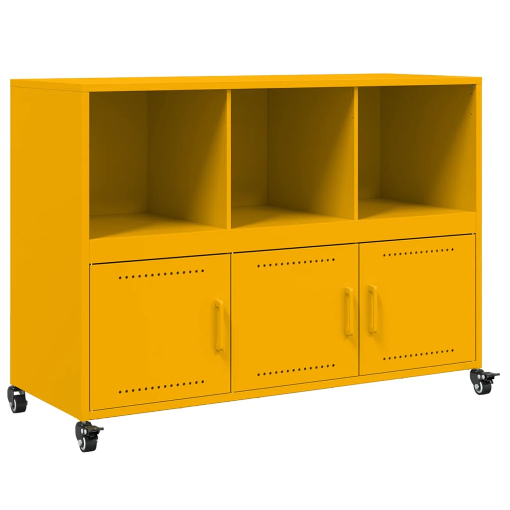 Buffet jaune moutarde 100,5x39x72 cm acier