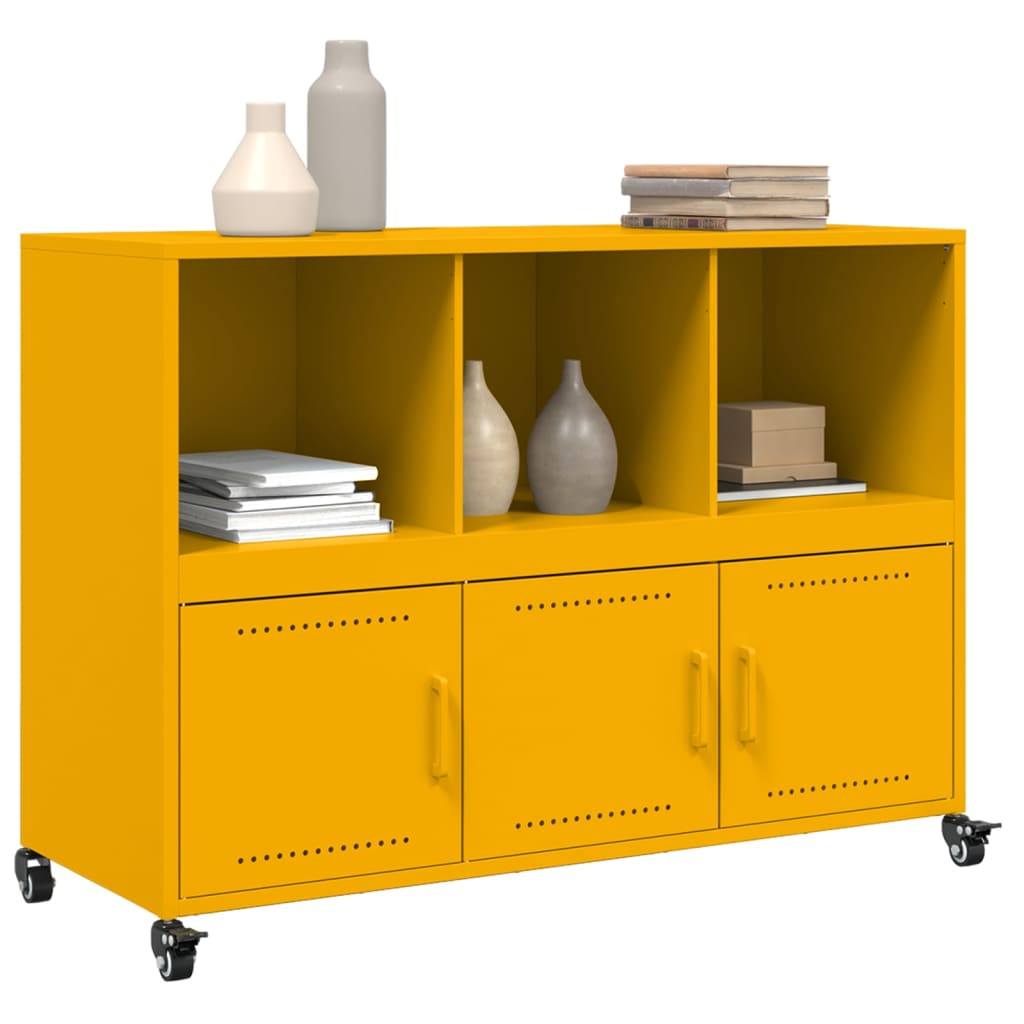 Buffet jaune moutarde 100,5x39x72 cm acier