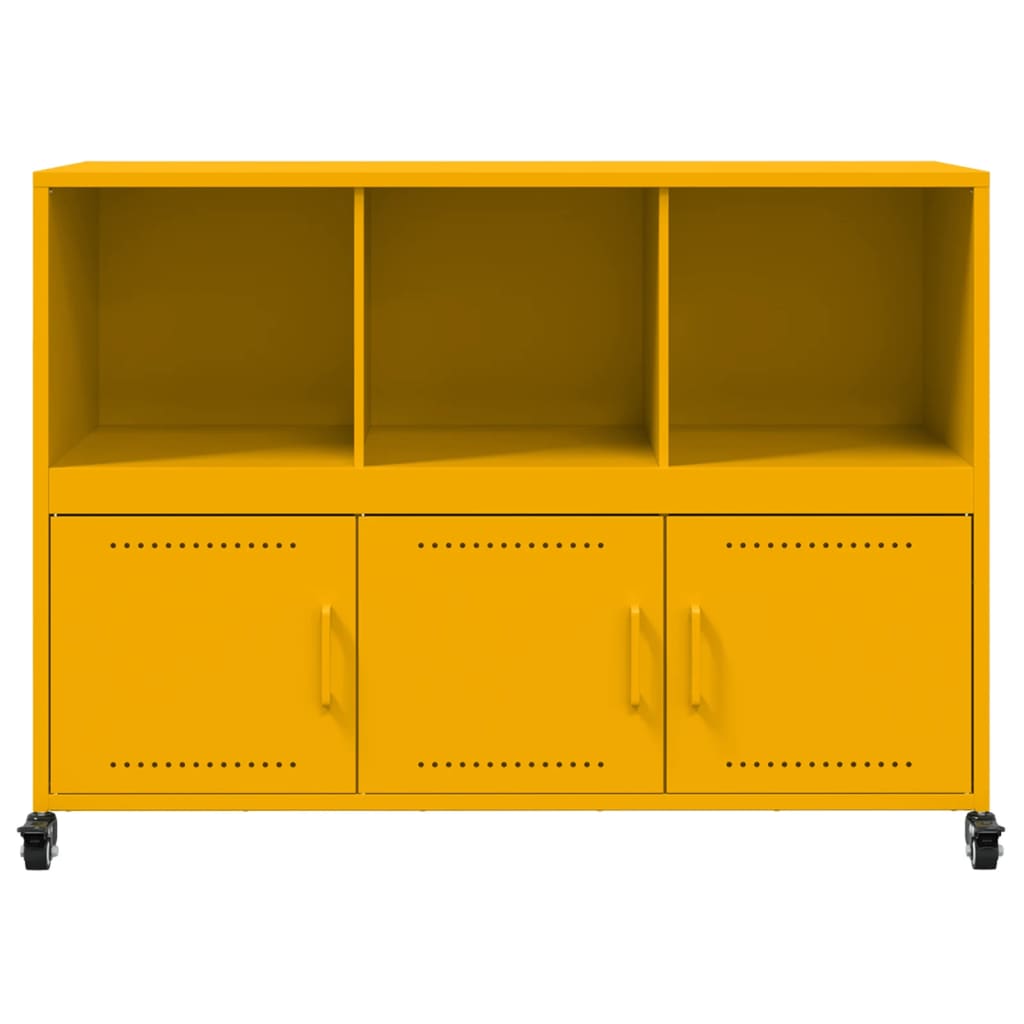 Buffet jaune moutarde 100,5x39x72 cm acier