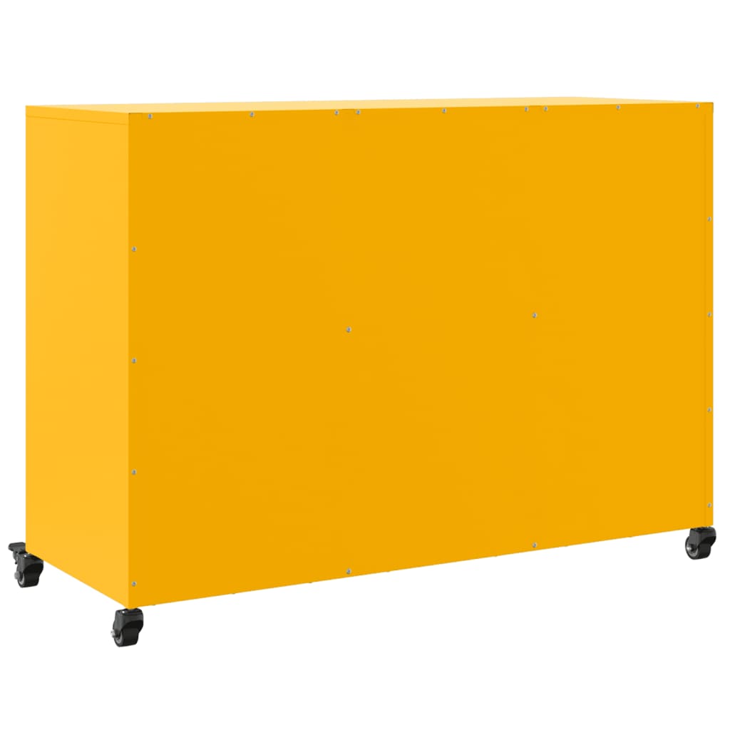 Buffet jaune moutarde 100,5x39x72 cm acier