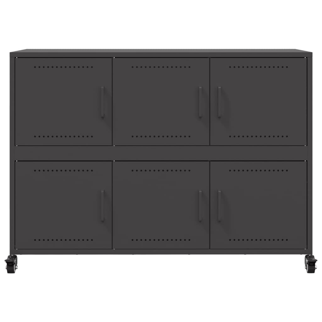 Buffet noir 100,5x39x72 cm acier