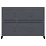 Anthrazitfarbenes Sideboard 100,5x39x72 cm aus Stahl