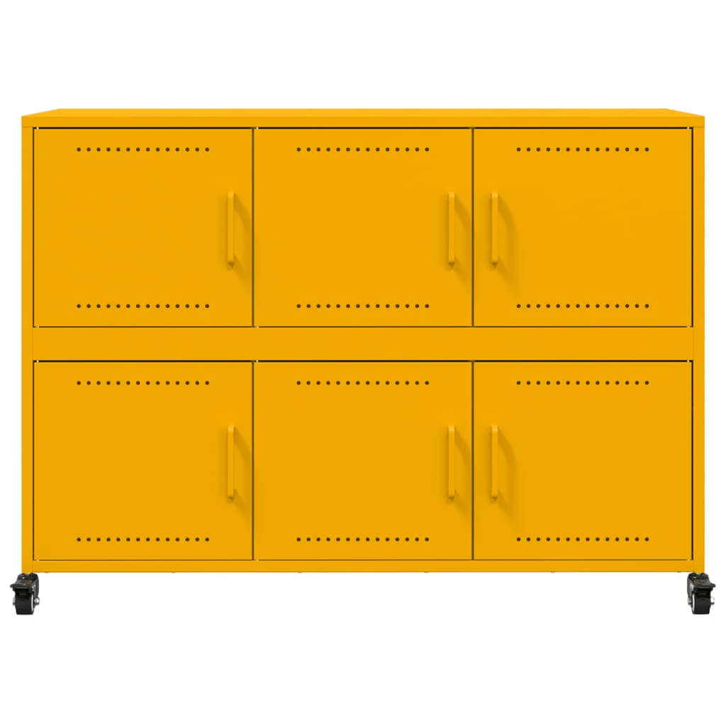 Buffet jaune moutarde 100,5x39x72 cm acier