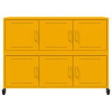 Buffet jaune moutarde 100,5x39x72 cm acier