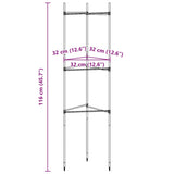 Cage à tomates 2 pcs 116 cm acier et PP