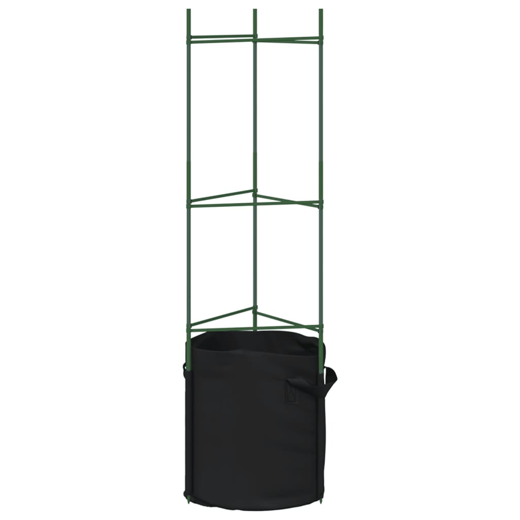 Cage à tomates avec sac à plantes 2 pcs 116 cm acier et PP