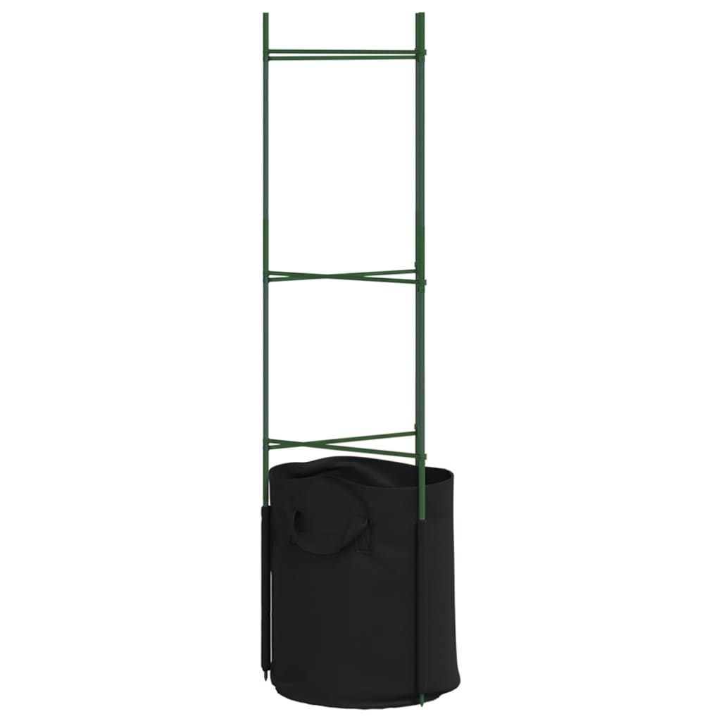 Cage à tomates avec sac à plantes 2 pcs 116 cm acier et PP