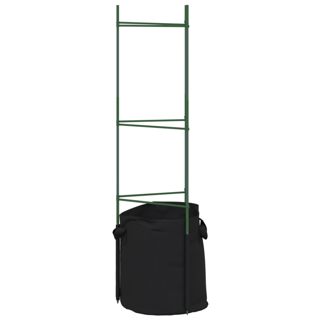 Cage à tomates avec sac à plantes 2 pcs 116 cm acier et PP