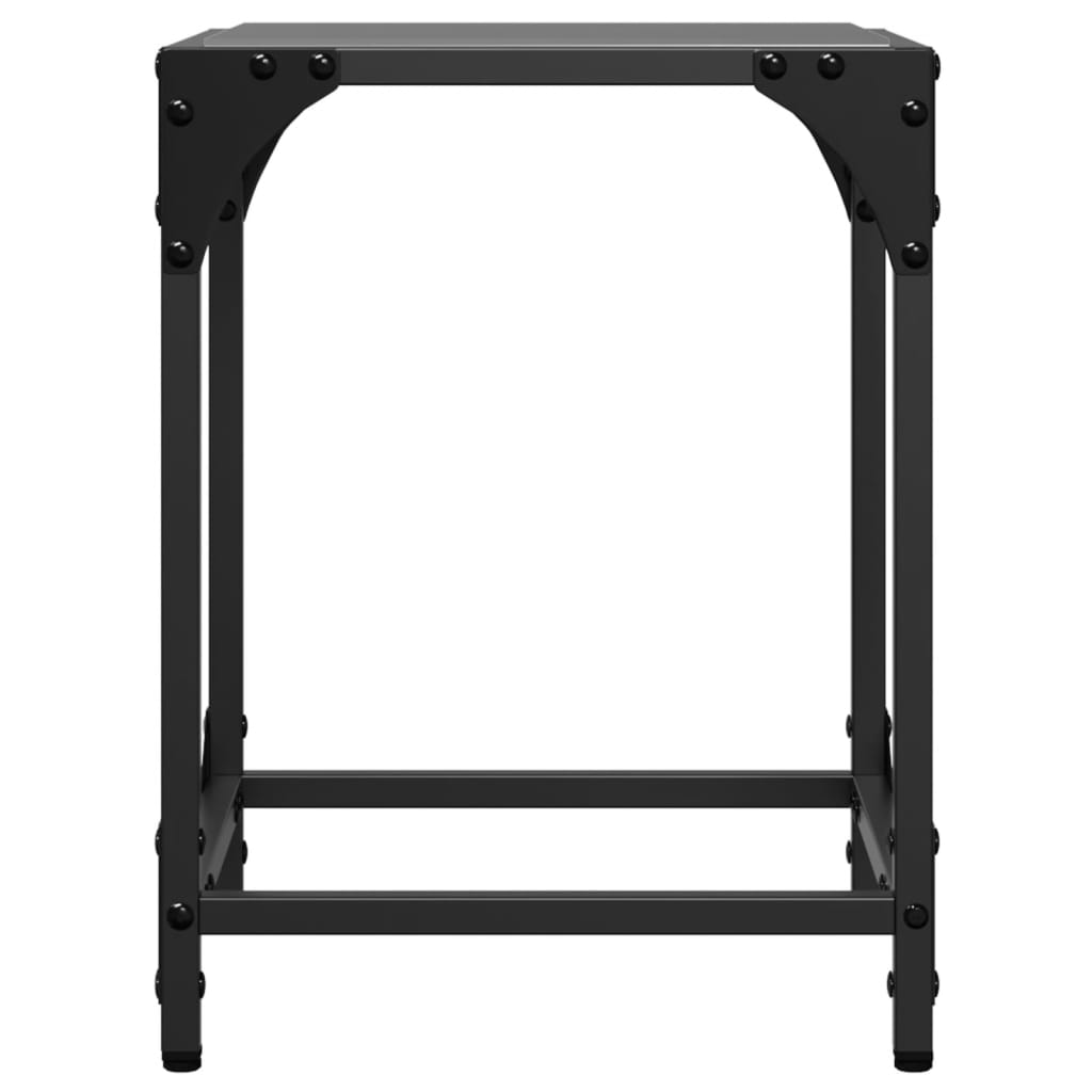 Tables basses avec dessus en verre noir 2 pcs 30x30x40 cm acier