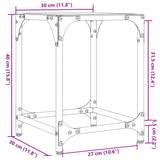 Tables basses avec dessus en verre noir 2 pcs 30x30x40 cm acier