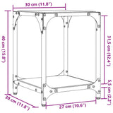 Tables basses avec dessus en verre noir 2 pcs 30x30x40 cm acier