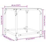 Couchtisch mit transparenter Glasplatte 40x40x40 cm aus Stahl