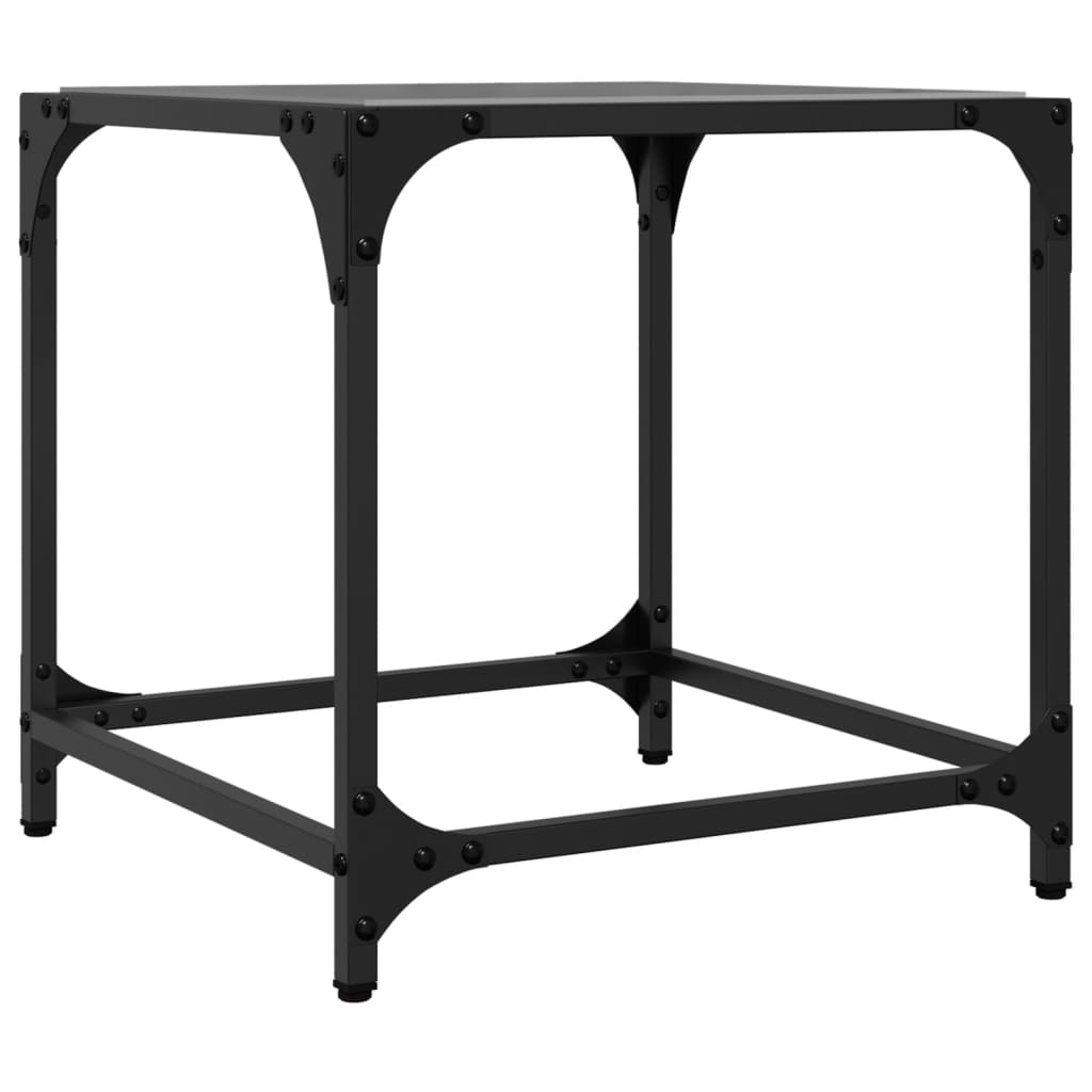 Tables basses avec dessus en verre noir 2 pcs 40x40x40 cm acier