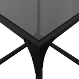 Tables basses avec dessus en verre noir 2 pcs 40x40x40 cm acier