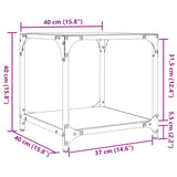 Table basse avec dessus en verre transparent 40x40x40 cm acier