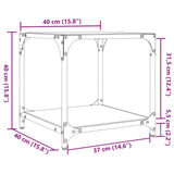 Tables basses avec dessus en verre transparent 2 pcs acier