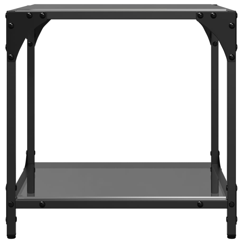 Tables basses avec dessus en verre noir 2 pcs 40x40x40 cm acier