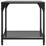 Tables basses avec dessus en verre noir 2 pcs 40x40x40 cm acier