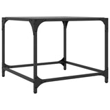 Tables basses avec dessus en verre noir 2 pcs 50x50x40 cm acier