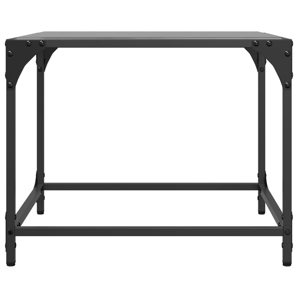 Tables basses avec dessus en verre noir 2 pcs 50x50x40 cm acier