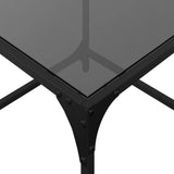 Tables basses avec dessus en verre noir 2 pcs 50x50x40 cm acier