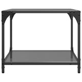 Coffee table with black glass top 50x50x40 cm steel