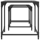 Nesting coffee tables 2 pcs clear glass top steel