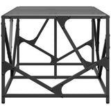 Table basse avec dessus en verre noir 98,5x50x41 cm acier