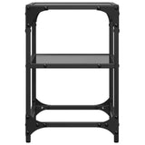 Tables basses avec dessus en verre noir 2 pcs 30x30x45 cm acier