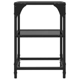 Tables basses avec dessus en verre noir 2 pcs 30x30x45 cm acier