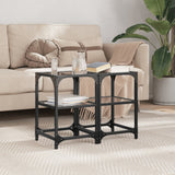 Tables basses avec dessus en verre noir 2 pcs 30x30x45 cm acier