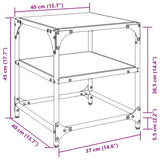 Tables basses avec dessus en verre transparent 2 pcs acier