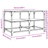 Couchtisch mit transparenter Glasplatte 78,5x40x45cm aus Stahl