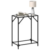 Table console avec dessus en verre transparent 60x35x81cm acier