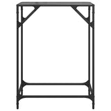 Table console avec dessus en verre noir 60x35x81 cm acier