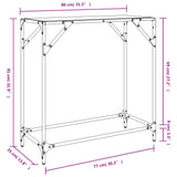 Table console avec dessus en verre noir 60x35x81 cm acier