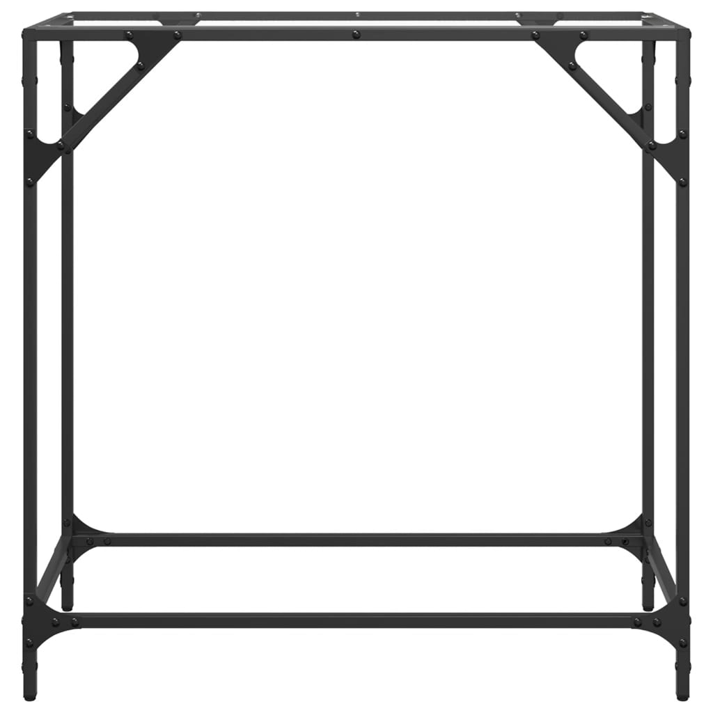 Table console avec dessus en verre transparent 80x35x81cm acier